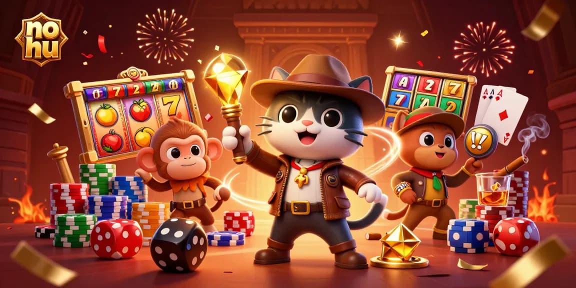 Spin jackpot reels at no hu, discover treasure with cartoon explorer and monkey in a vibrant casino.