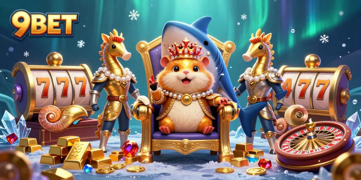 Experience the thrill of 9BET with a golden hamster king and treasures in an underwater casino