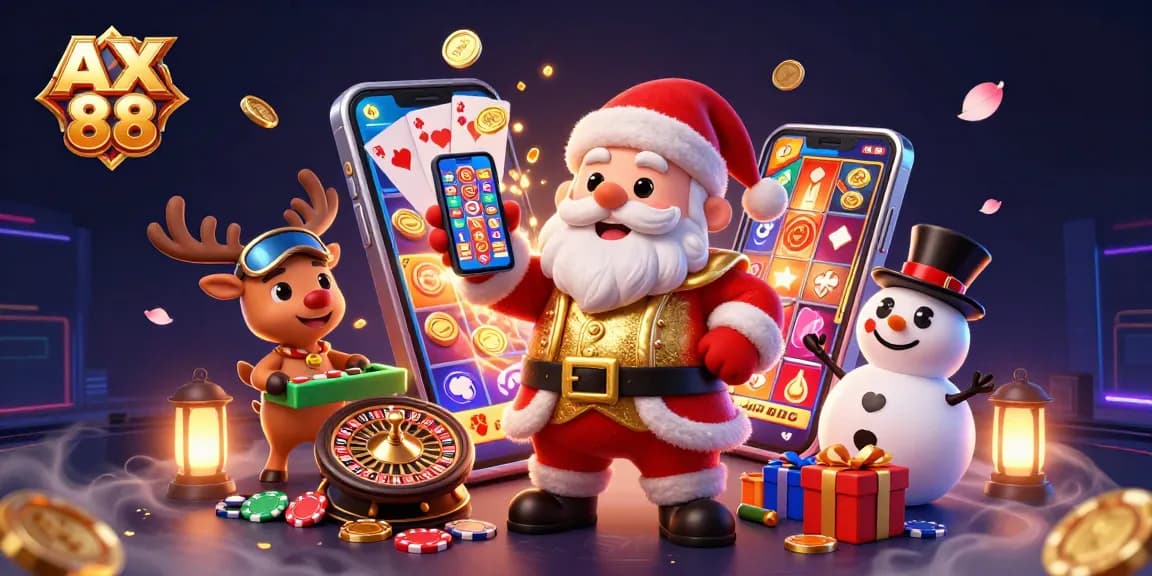 Experience winning moments at AX 88 with vibrant characters in a dynamic casino scene.