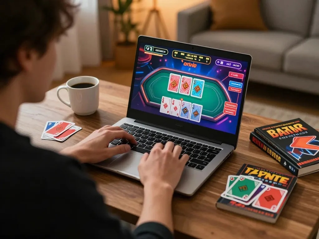 Engage in đăng ký 79king through an exciting online baccarat session on a sleek laptop.