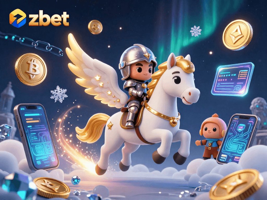 Experience the excitement of zbet with a celestial horse and armored knight in a rich casino illustration.