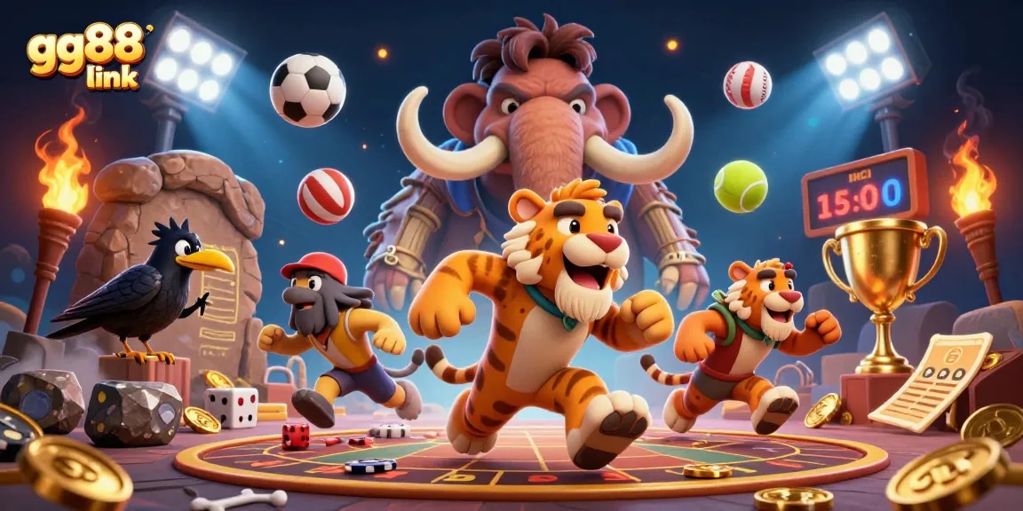 Experience the thrilling gg88 link at a vibrant prehistoric casino with interactive game elements.