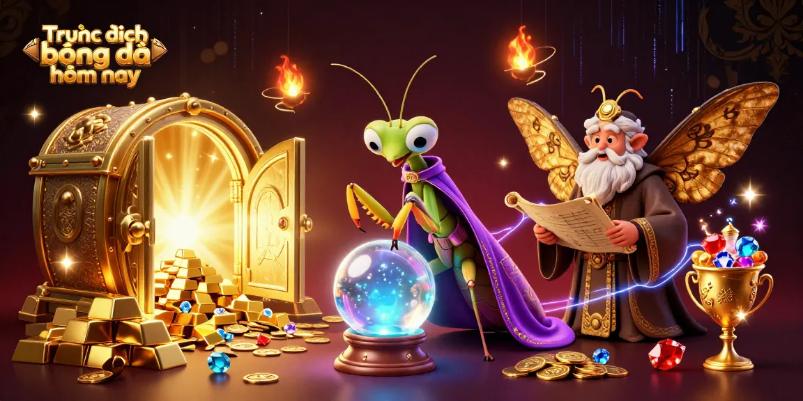 Engaging visuals of Trực tiếp bóng đá hôm nay featuring a whimsical fortune teller and unique gems.