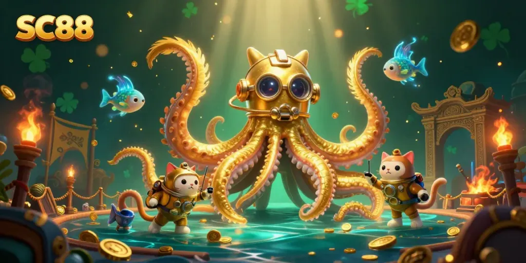 Win big with SC88 in an exciting underwater casino adventure featuring vibrant treasures and characters!