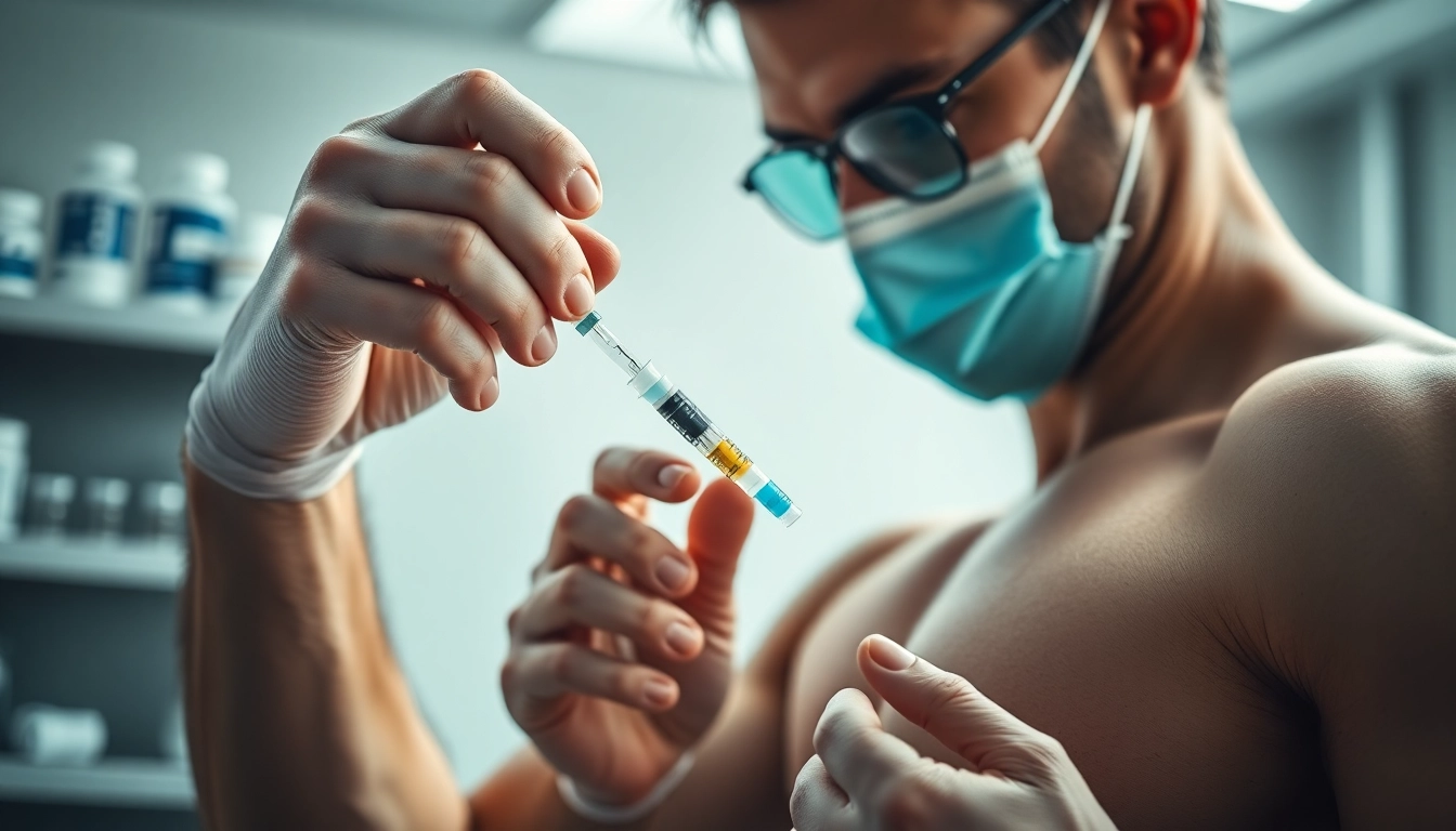 Injecting Testobal-P Testosteron Propionate to enhance muscle growth and performance.