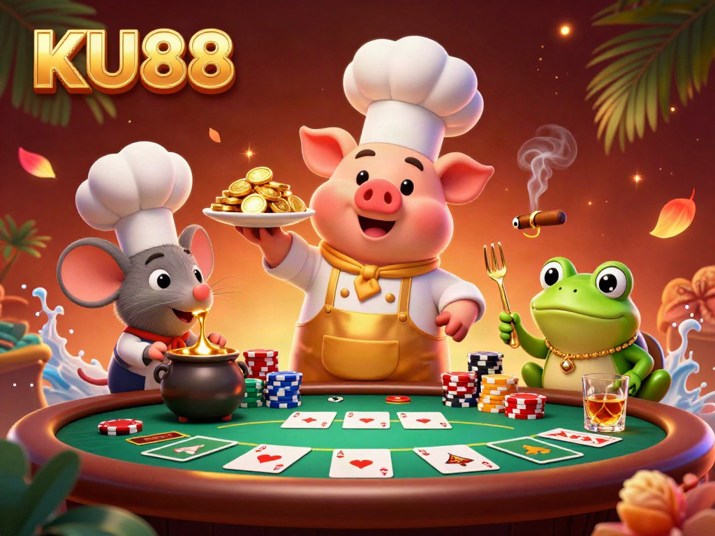 Experience the thrill of gambling with KU88 in a vibrant casino setting.