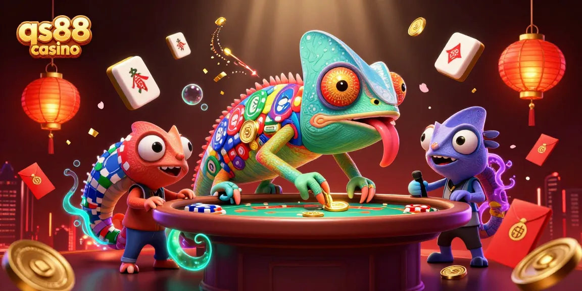 Giai trí tại qs88 casino với chameleon chủ quán và các yếu tố trò chơi phong phú.