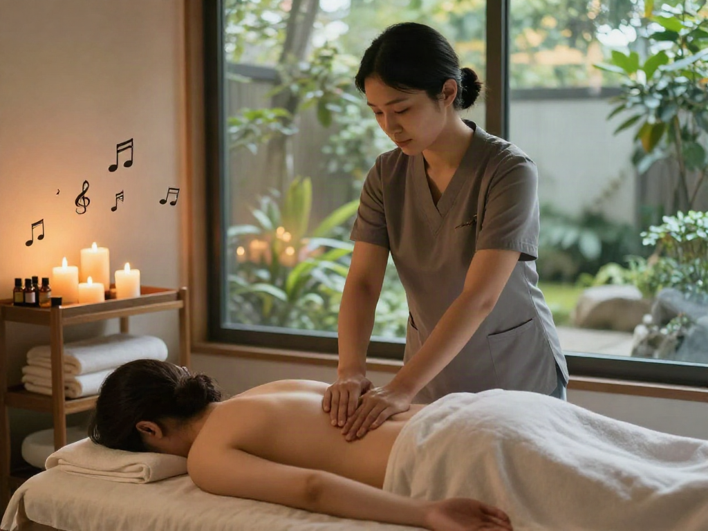 Indulge in a serene 인덕원출장마사지 session in a calming wellness space.