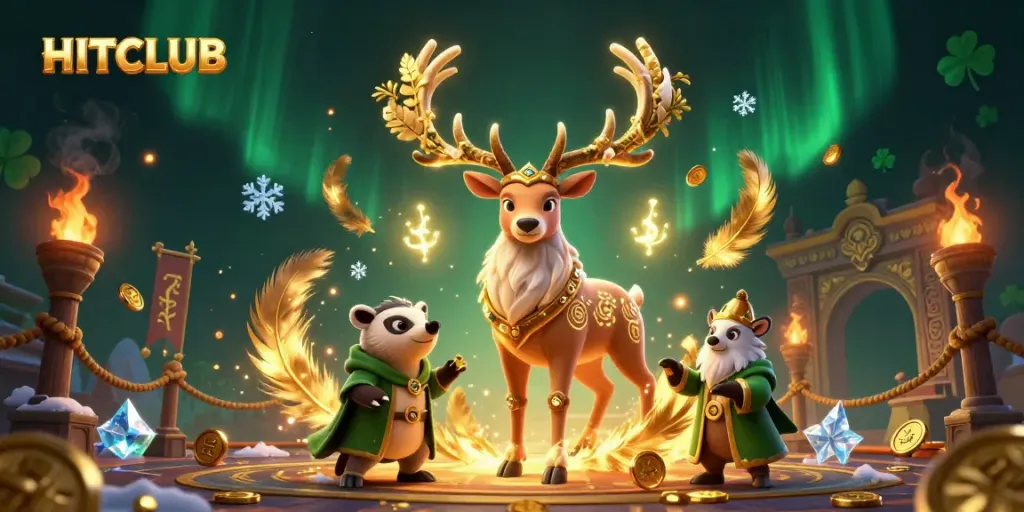 Engage in thrilling games at HITCLUB, featuring dynamic fantasy elements and casino symbols.