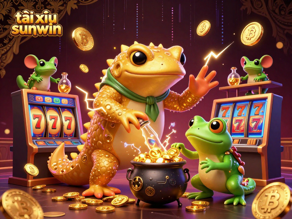 Experience the excitement of tài xỉu sunwin with dynamic visuals of gold coins and casino elements.