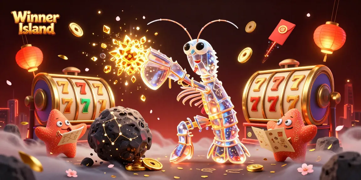 Experience the adventure of Winner Island with vibrant slot games and dynamic characters in a charming casino setting.