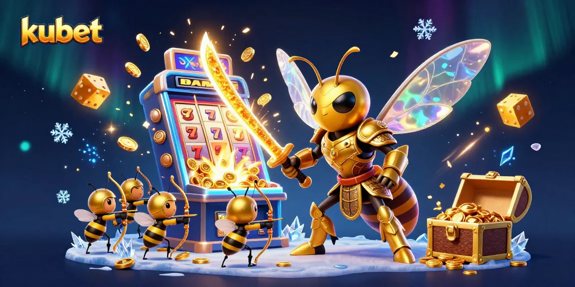 Kubet players enjoy a vibrant casino adventure surrounded by golden hornet samurai and jackpot excitement.