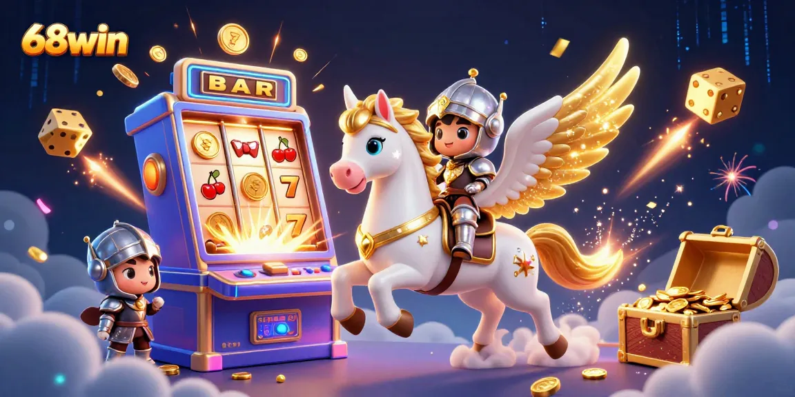 Experience thrilling casino action with 68win in a vibrant, dynamic illustration showcasing gaming elements.
