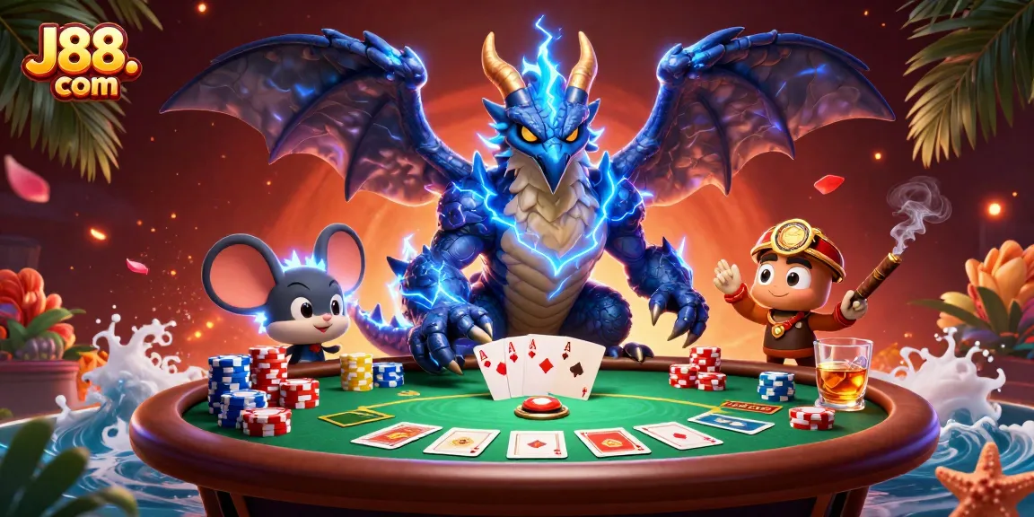 Experience thrilling poker excitement at J88. com amidst powerful fantasy characters.