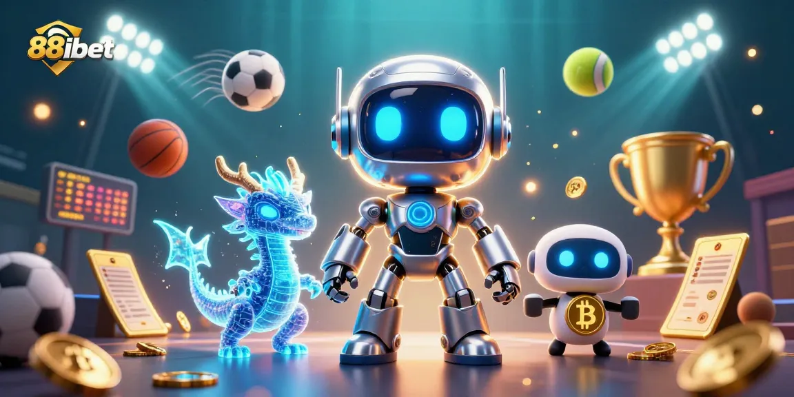 Experience the excitement of gaming with 88ibet's vibrant 3D casino scene featuring a cyberpunk robot.