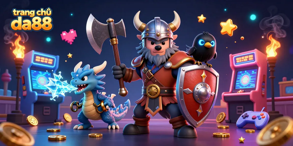 Experience the thrill of gaming with trang chủ da88's vibrant 3D casino adventure illustration.