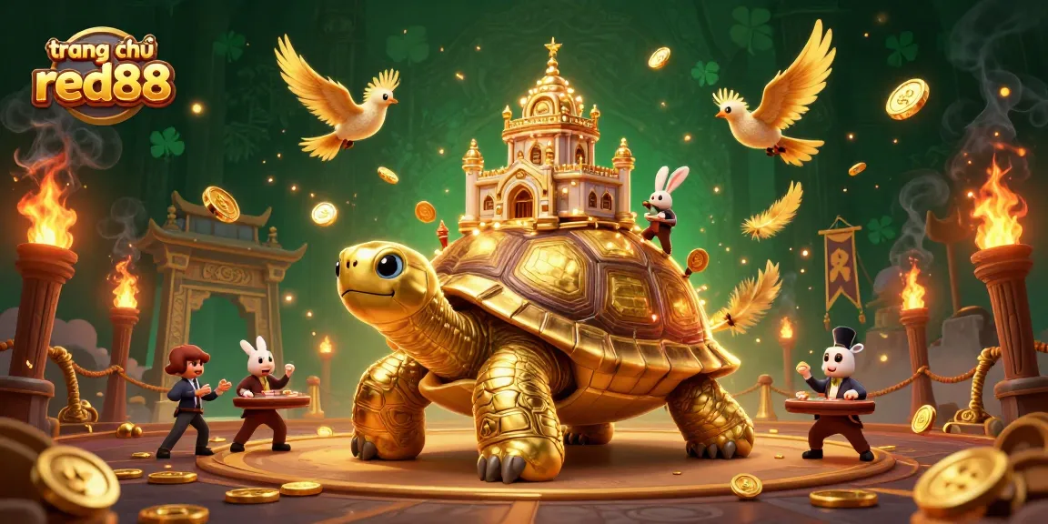 Enjoying the excitement at trang chủ red88 with a golden tortoise casino and a rabbit dealer